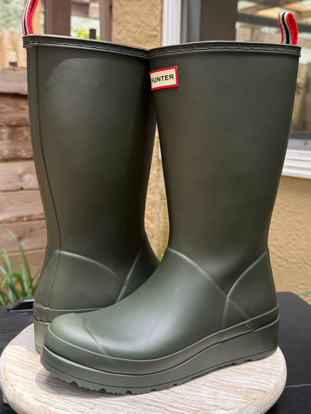 Hunter Play Tall Boots Women's 7 Outdoor Waterproof Hunter Green Mid Calf New